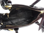 Prada Bonnie Leather 2-Way Handbag Shoulder Crossbody Brown Gold — view 5