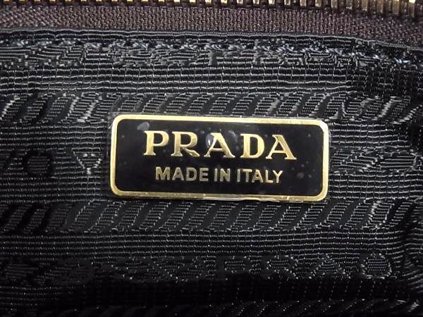 Prada Bonnie Leather 2-Way Handbag Shoulder Crossbody Brown Gold — view 6