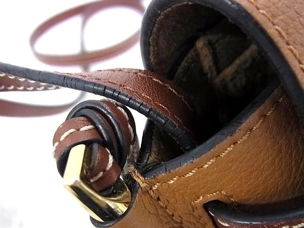 Loewe Gate Anagram Leather Crossbody Shoulder Bag Pochette Brown — view 8