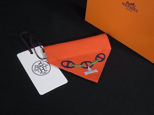 Hermes Maillon Pet Bandana Scarf XS Orange Multicolor