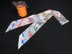 Hermes les Murmures de la Foret Whisper of the Twilly Silk 100% Ribbon Scarf