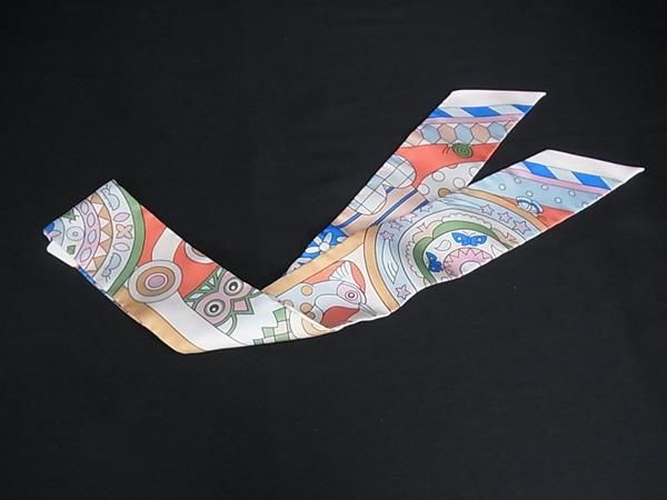 Hermes les Murmures de la Foret Whisper of the Twilly Silk 100% Ribbon Scarf — view 2