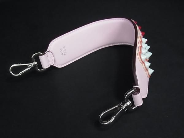 Fendi Strap You Leather Studded Bag Shoulder Pink — view 2