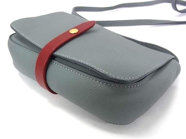 Celine Leather Crossbody Shoulder Bag Pochette Blue Gray — view 4