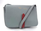 Celine Leather Crossbody Shoulder Bag Pochette Blue Gray