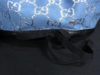 Gucci GG Pattern Glitter Wool Nylon Beret M 57 Light Blue Silver Hat — view 3