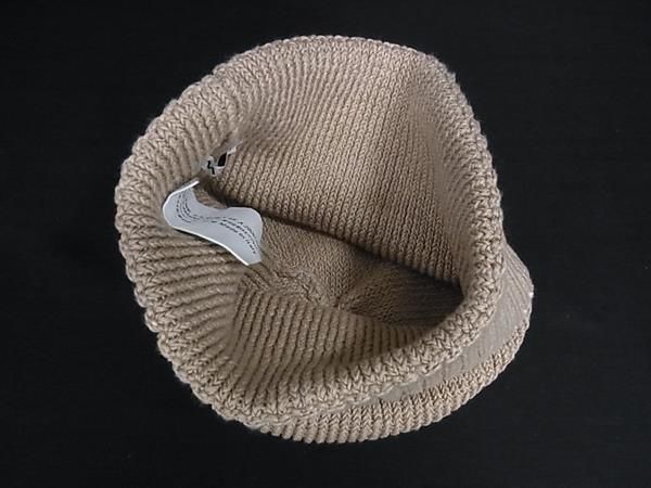 Loewe Linen Nylon Knit Cap Hat Beige — view 3