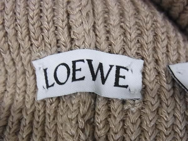 Loewe Linen Nylon Knit Cap Hat Beige — view 5