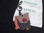 Bottega Veneta Intrecciato Leather Pig Key Holder Pink Brown