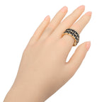 Chanel Ultra Large 18k Yellow Gold Ceramic Ring — view 2