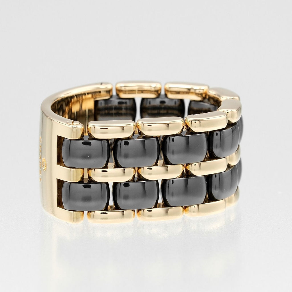 Chanel Ultra Large 18k Yellow Gold Ceramic Ring — view 4