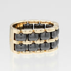 Chanel Ultra Large 18k Yellow Gold Ceramic Ring — view 4