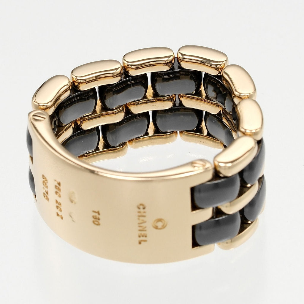 Chanel Ultra Large 18k Yellow Gold Ceramic Ring — view 8