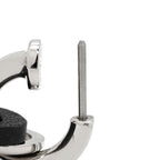 Hermes Earrings O'Kelly Metal Veau Swift Black Silver Cadena Shape Hoop — view 3