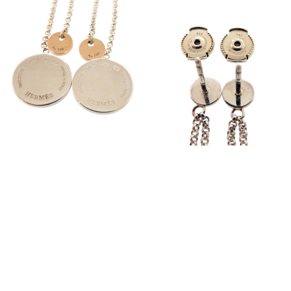 Hermes Ex-Libris PM 925 Sterling Silver 750 Earrings — view 5