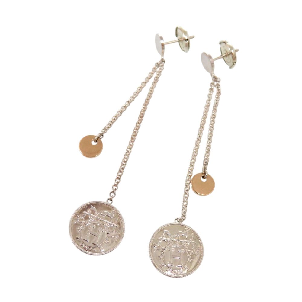 Hermes Ex-Libris PM 925 Sterling Silver 750 Earrings — view 3