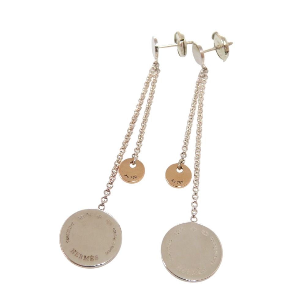Hermes Ex-Libris PM 925 Sterling Silver 750 Earrings — view 4