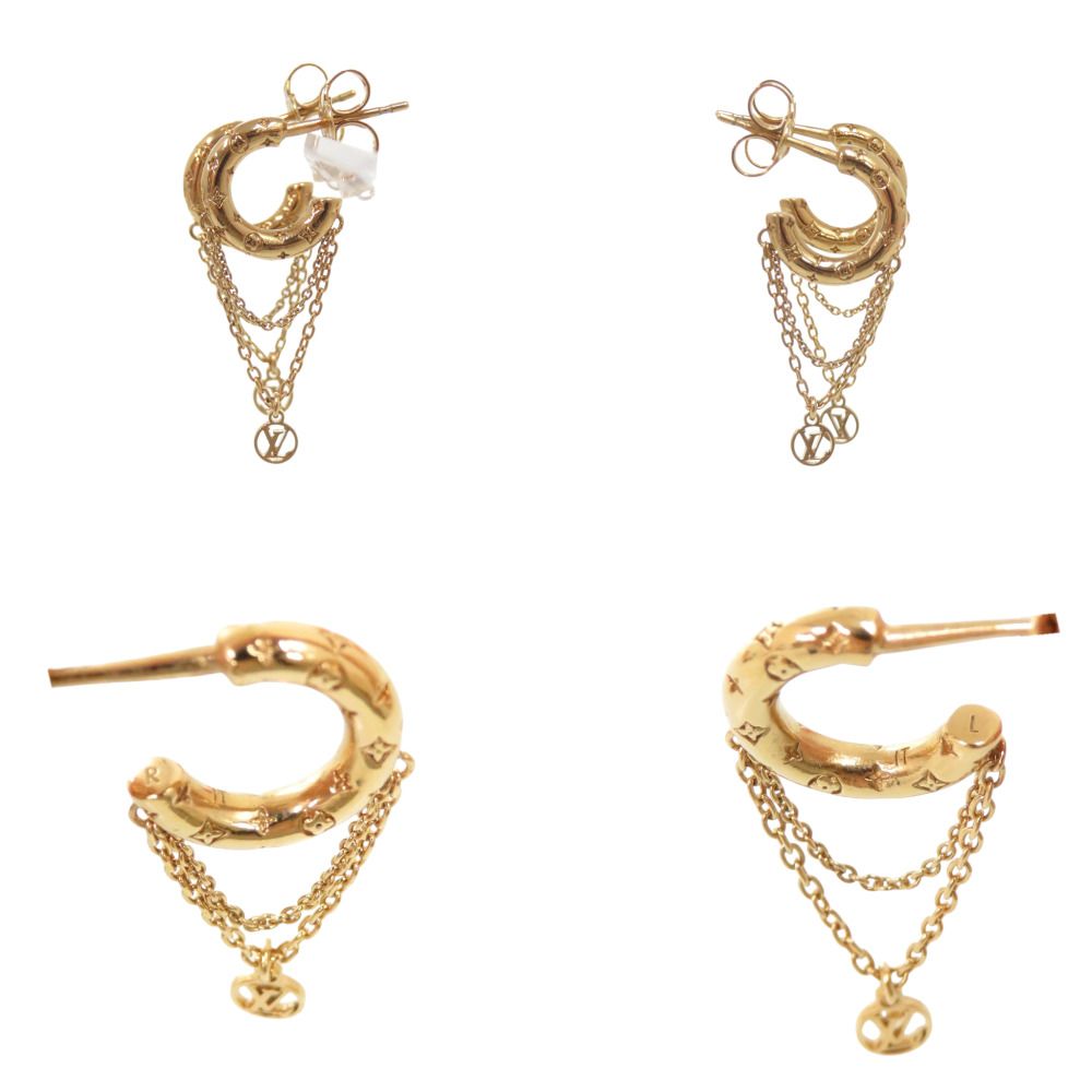 Louis Vuitton Boucles d'Oreilles Mini Hoop Earrings Metal Gold — view 6