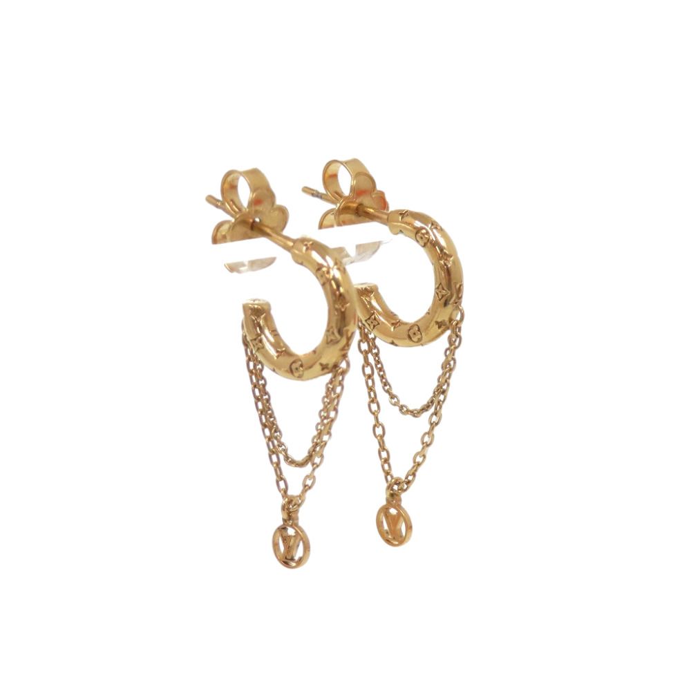 Louis Vuitton Boucles d'Oreilles Mini Hoop Earrings Metal Gold — view 3