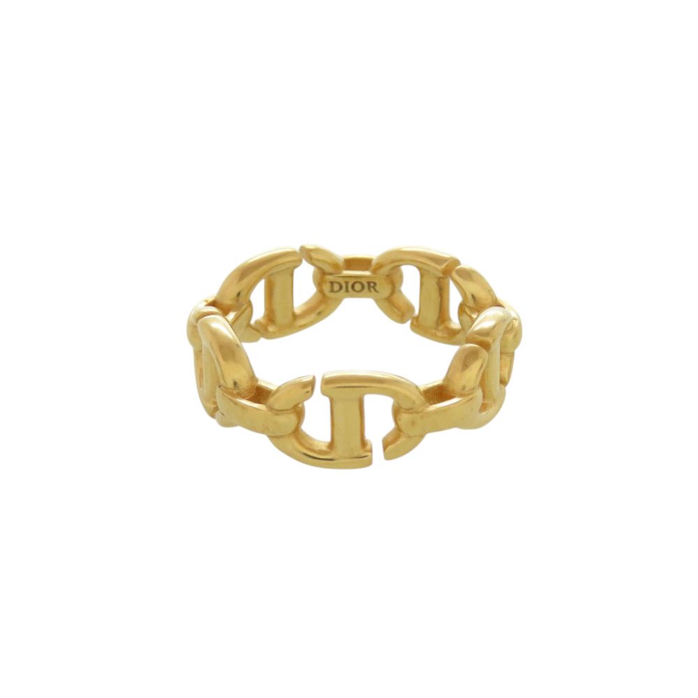 Dior CD Navy Logo Ring Metal Gold