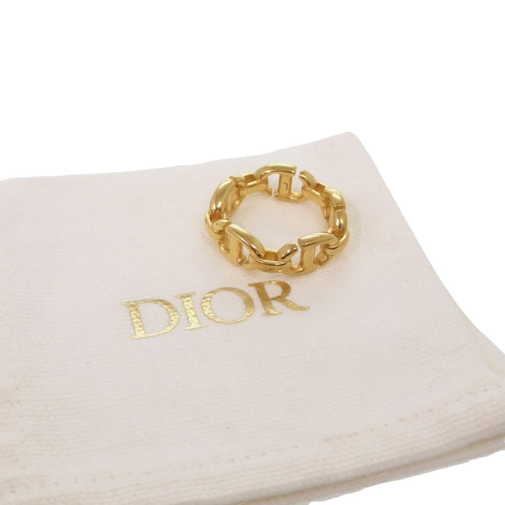 Dior CD Navy Logo Ring Metal Gold — view 2
