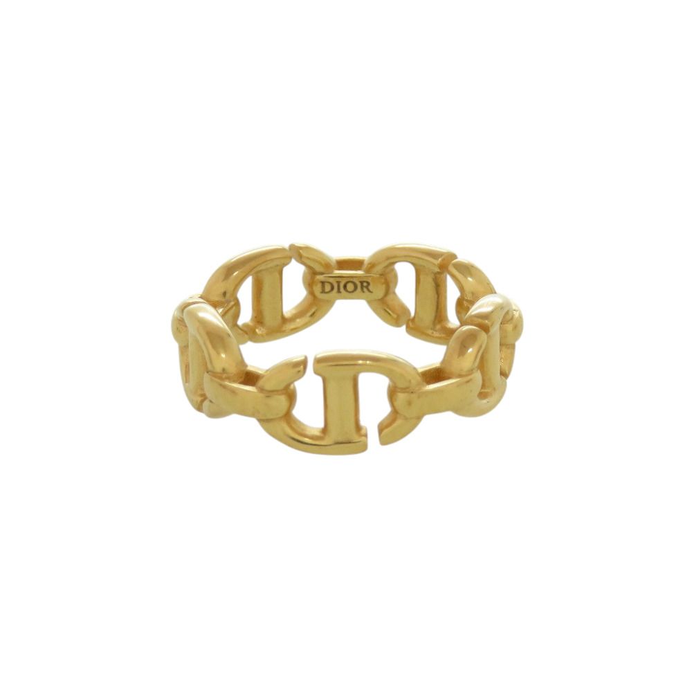 Dior CD Navy Logo Ring Metal Gold — view 3