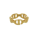 Dior CD Navy Logo Ring Metal Gold — view 3