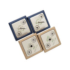 Hermes Medor Reversible Metal Navy Gold Earrings — view 5