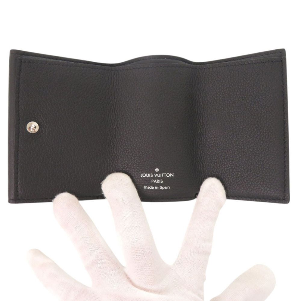 Louis Vuitton Portefeuille Lock Mini IC Calfskin Noir Trifold Wallet Black — view 4