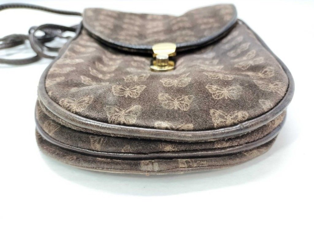 Bottega Veneta Shoulder Bag Brown Suede Leather Butterfly — view 4