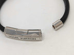 Louis Vuitton Bracelet Clip It Black Leather Silver — view 5