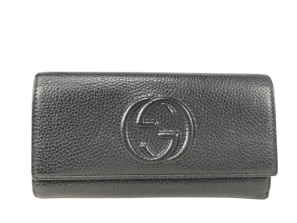 Gucci Wallet Interlocking G Black Leather Bifold