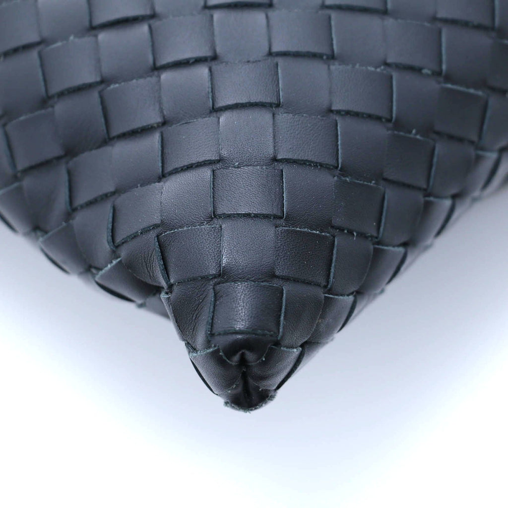 Bottega Veneta Intrecciato Shoulder Bag Black Leather — view 6