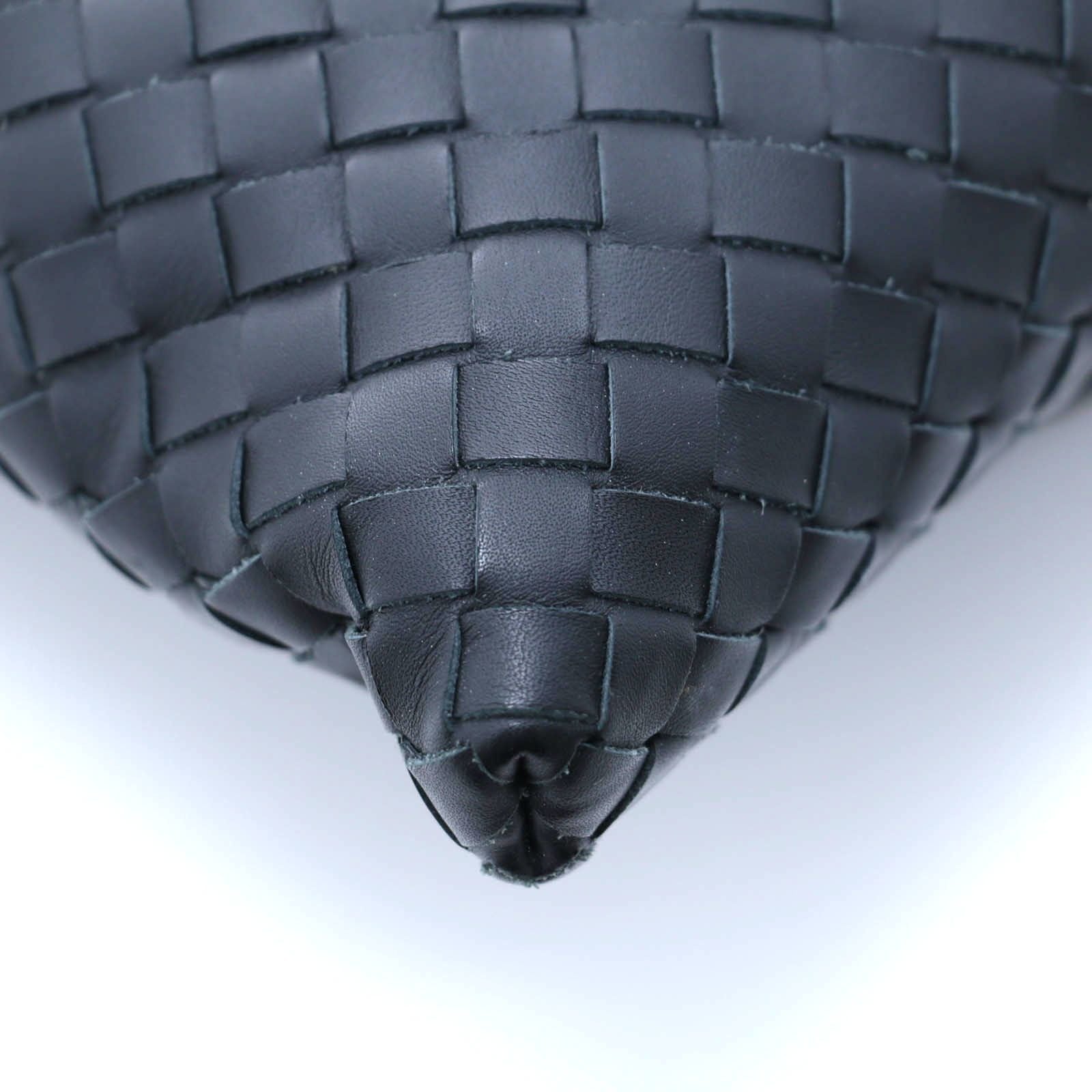 Bottega Veneta Intrecciato Shoulder Bag Black Leather — view 6