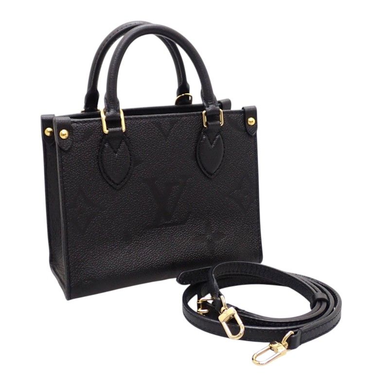 Louis Vuitton On The Go BB 2-Way Handbag Shoulder Monogram Empreinte Black