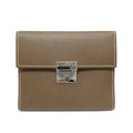 Hermes Card Case Clic Mini Etoupe Veau Epsom Silver Trifold