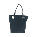 Gucci Black Silver GG Canvas Tote Shoulder Bag