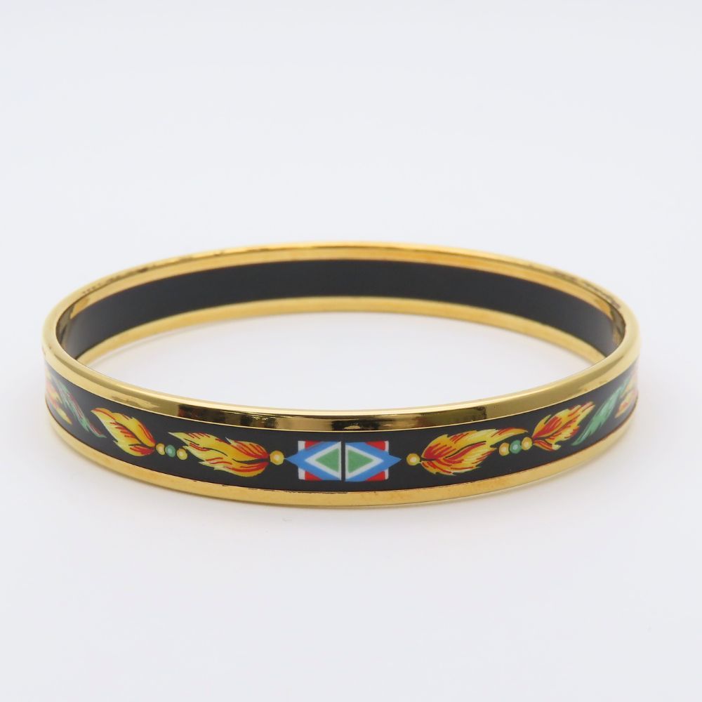 Hermes Bracelet Enamel PM Metal Multicolor Black Gold Cloisonne — view 3
