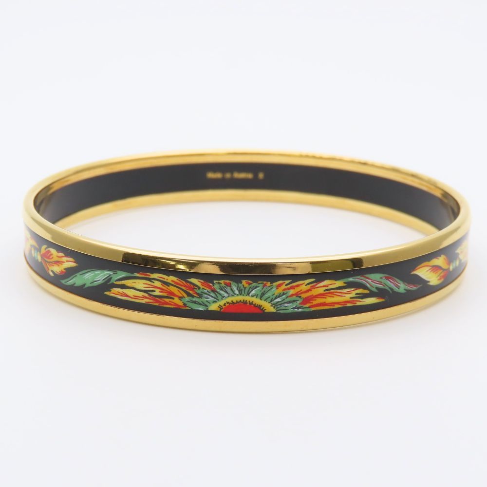 Hermes Bracelet Enamel PM Metal Multicolor Black Gold Cloisonne — view 4
