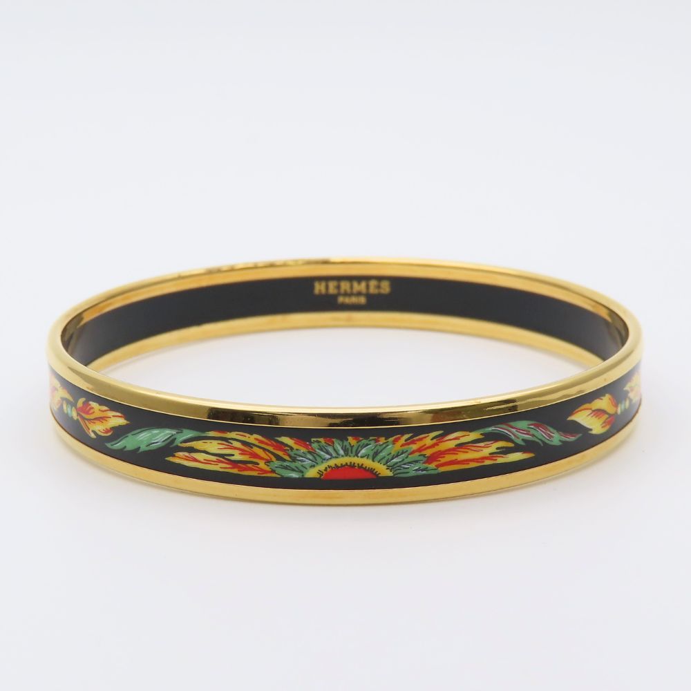 Hermes Bracelet Enamel PM Metal Multicolor Black Gold Cloisonne — view 2