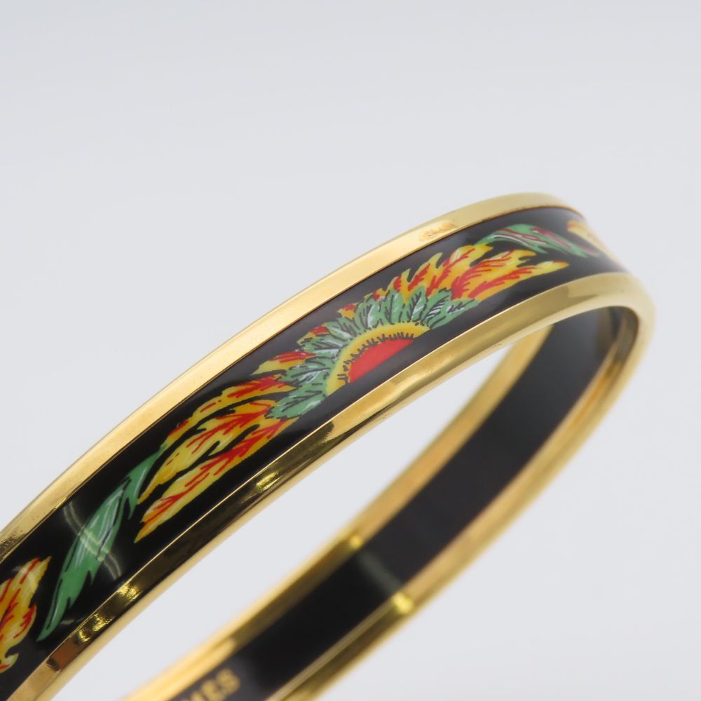 Hermes Bracelet Enamel PM Metal Multicolor Black Gold Cloisonne — view 6