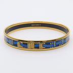 Hermes Bracelet Enamel PM Metal Blue Gold Black Cloisonne Ribbon — view 4