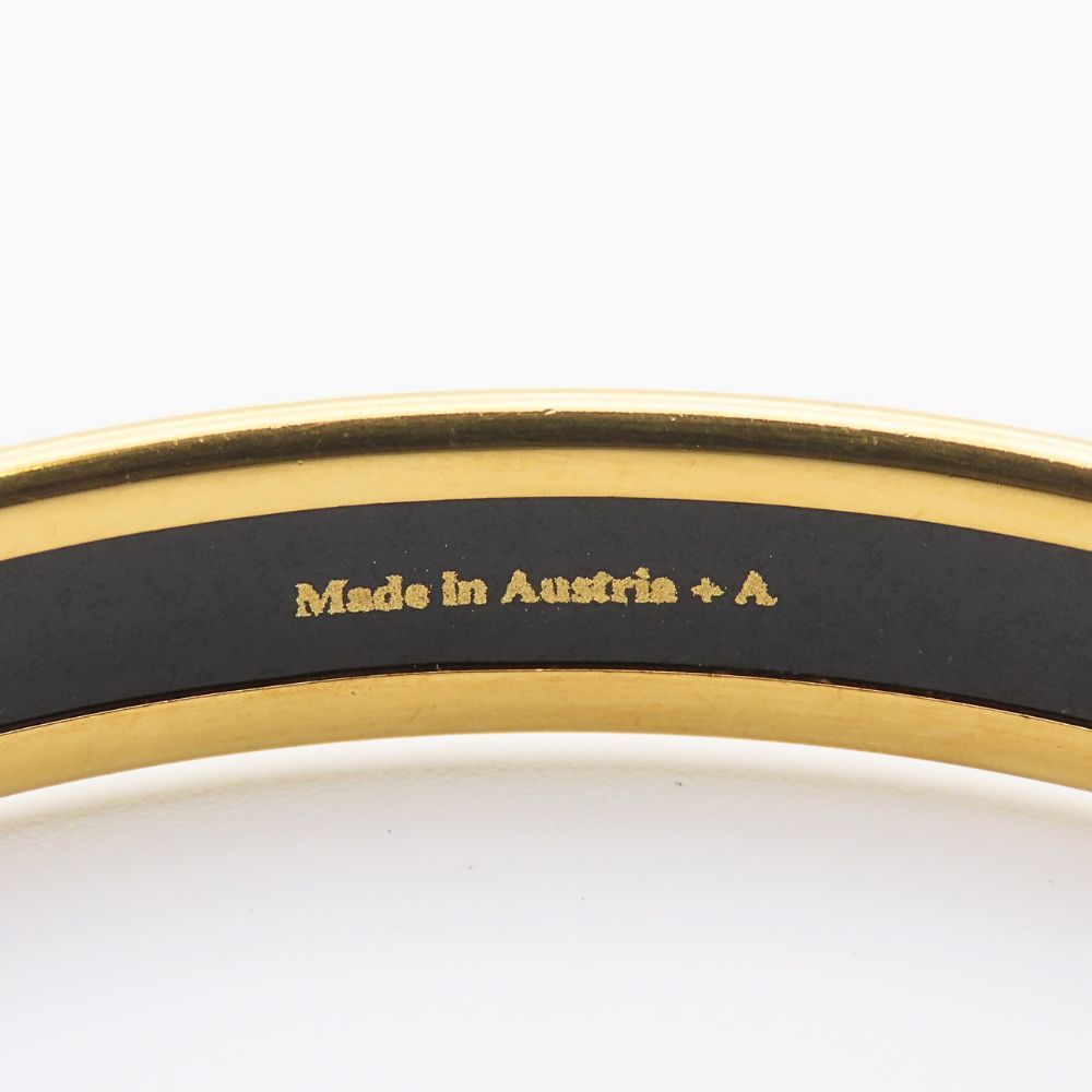 Hermes Bracelet Enamel PM Metal Blue Gold Black Cloisonne Ribbon — view 6