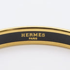 Hermes Bracelet Enamel PM Metal Blue Gold Black Cloisonne Ribbon — view 5