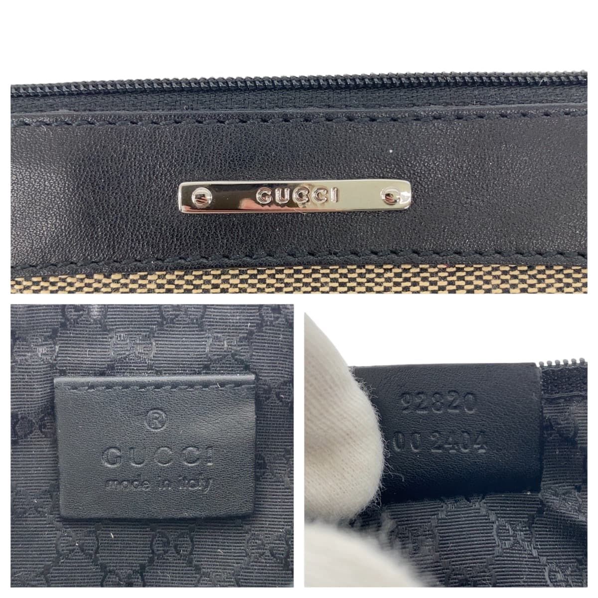 Gucci Black Beige Silver Mini Shoulder Bag Pouch — view 4