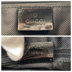 Gucci Black Gold GG Canvas Leather Hobo Shoulder Bag — view 4