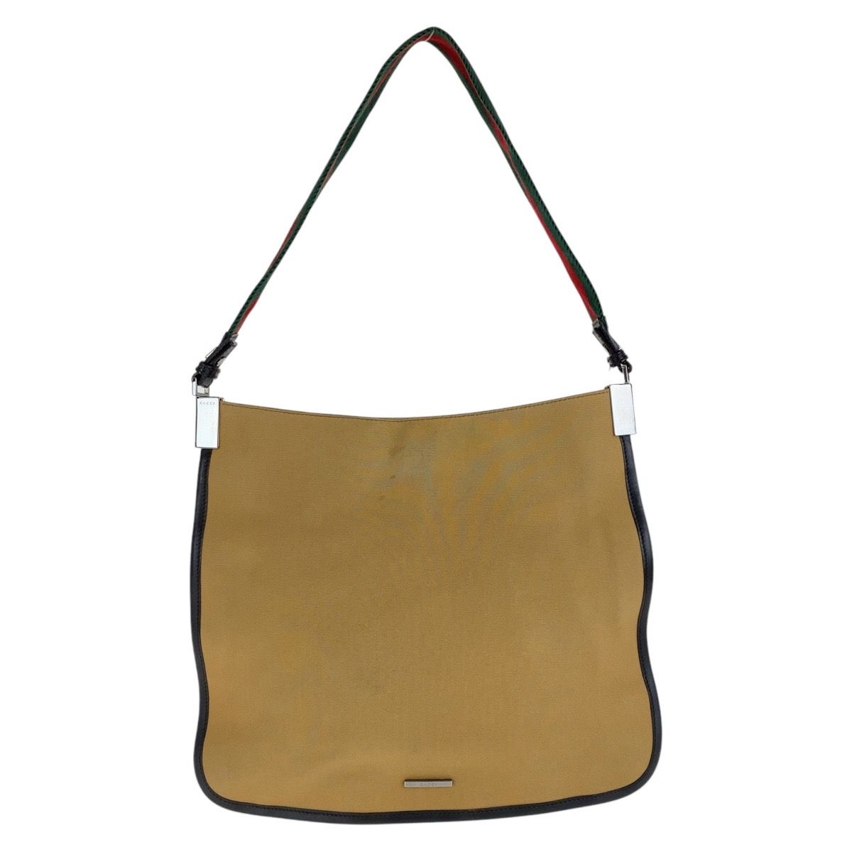 Gucci Sherry Line Beige Camel Canvas Hobo Shoulder Bag