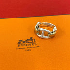 Hermes Chaine D'ancre Ring Silver Yellow Gold