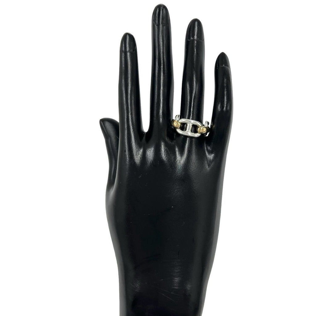 Hermes Chaine D'ancre Ring Silver Yellow Gold — view 2