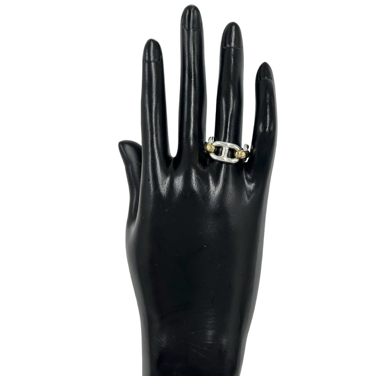 Hermes Chaine D'ancre Ring Silver Yellow Gold — view 2